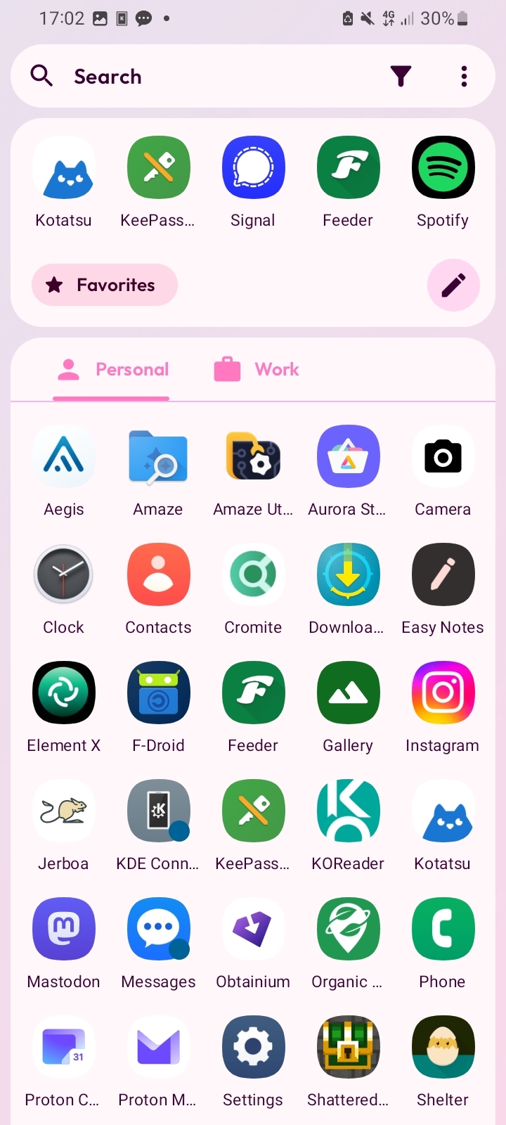 Screenshot of my phone launcher 2