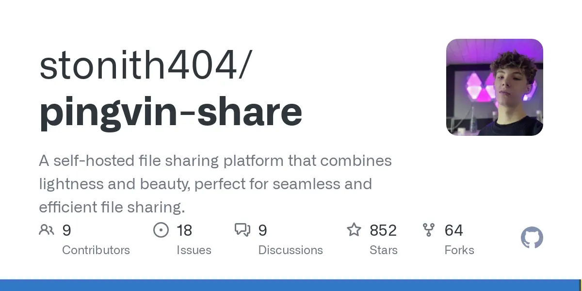 GitHub - stonith404/pingvin-share: A self-hosted file sharing platform that combines lightness and beauty, perfect for seamless and efficient file sharing.